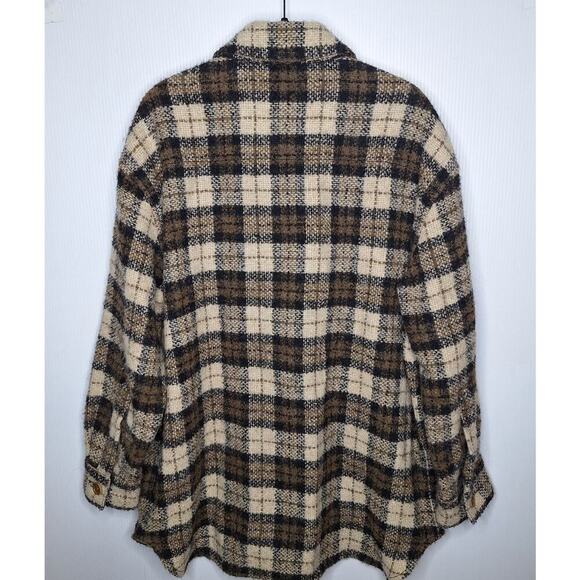 Banana Republic Women Plaid Italian Boucle Shirt Jacket Shacket Medium Oversized - Picture 8 of 8